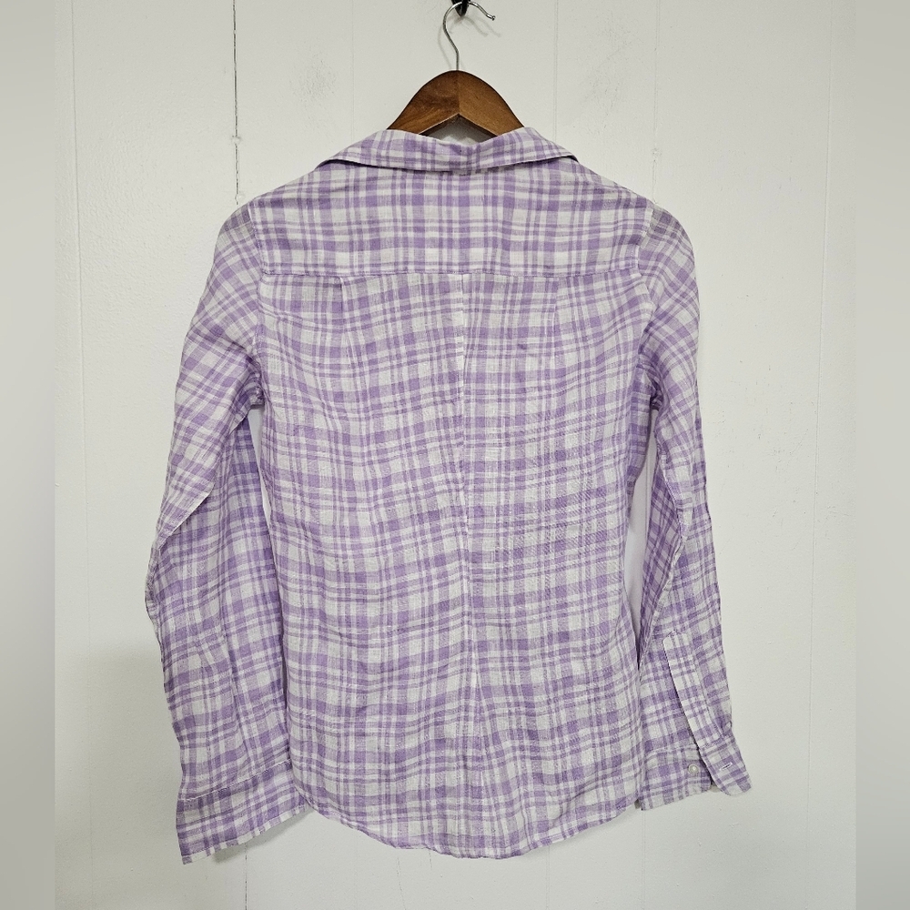 Frank & Eileen Bary Linen Plaid Button Up - Picture 5 of 7